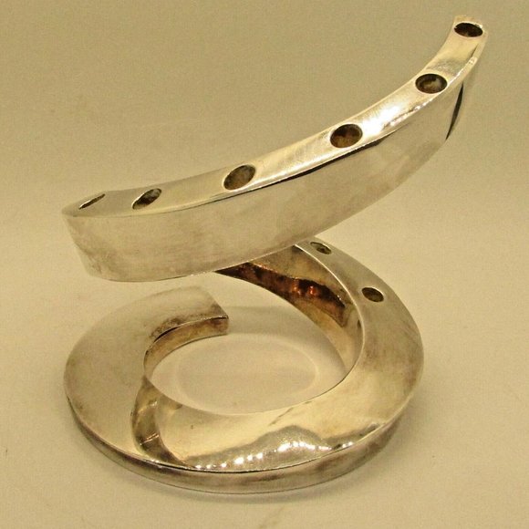 Dansk Jens Quistgaard Spiral Danish Modern Silver Plate Tapered Candle Holder - Picture 2 of 10
